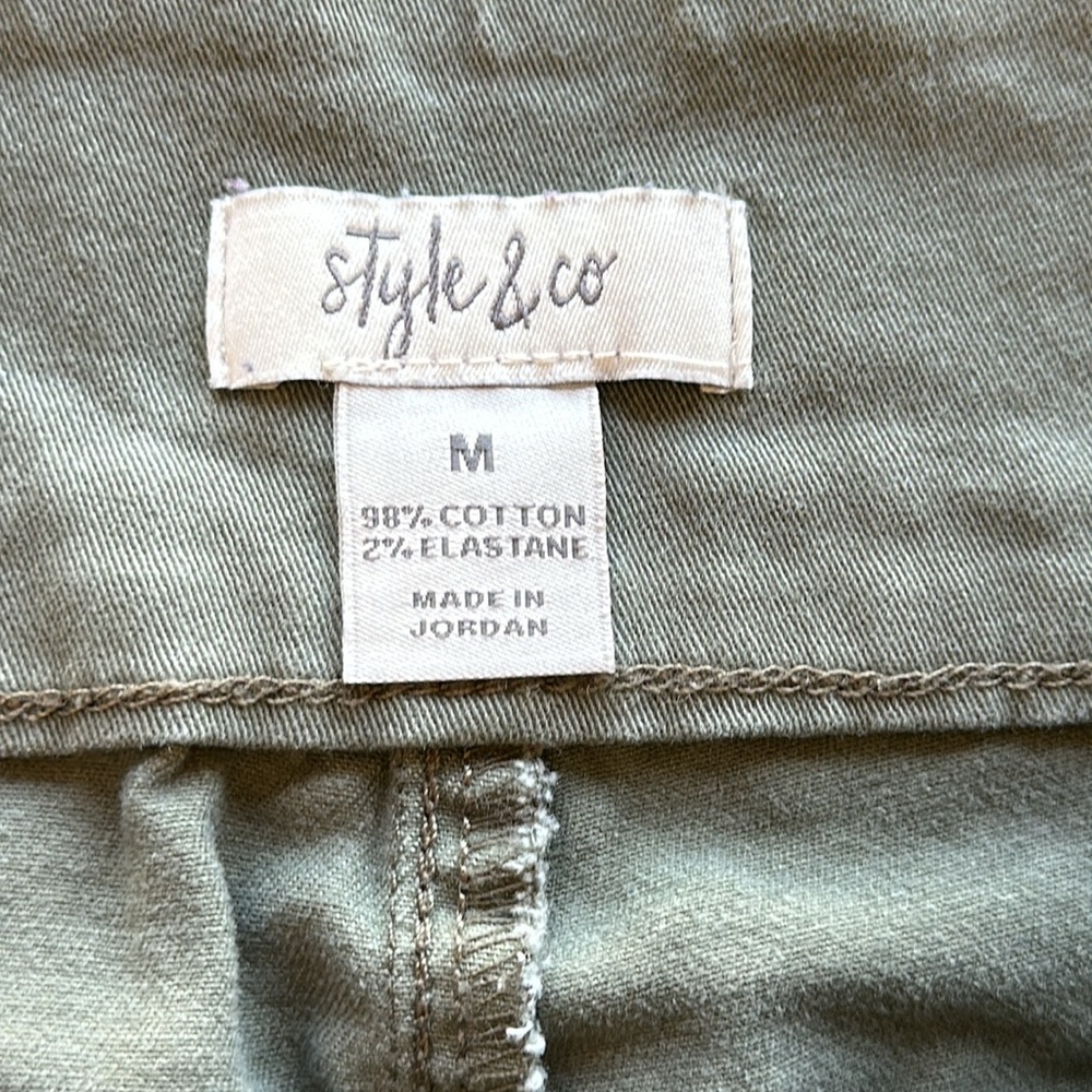 Style & Co. khaki green pull-on pants, size M - Picture 7 of 8